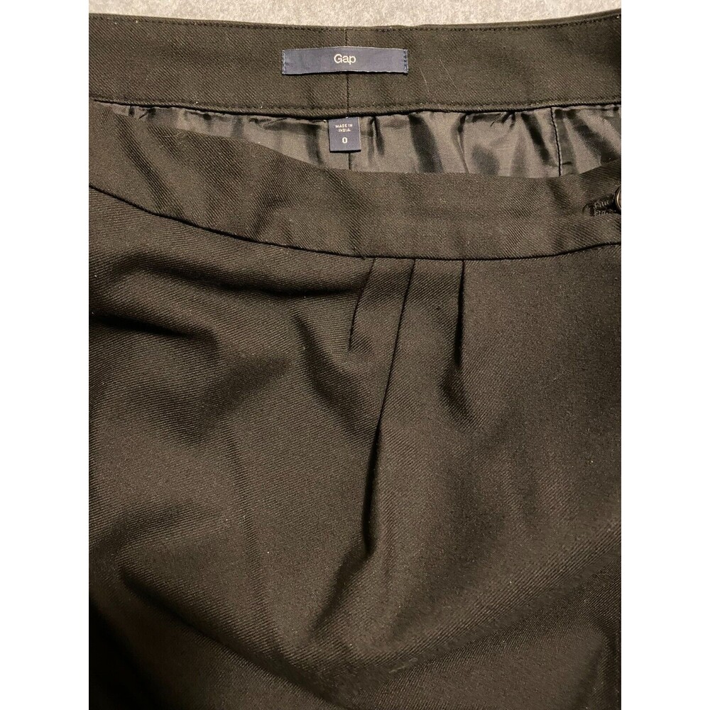 Gap Wrapped Mini Skirt Women's 0 Black Viscose Lined Classic Pleated Pockets - Picture 3 of 12